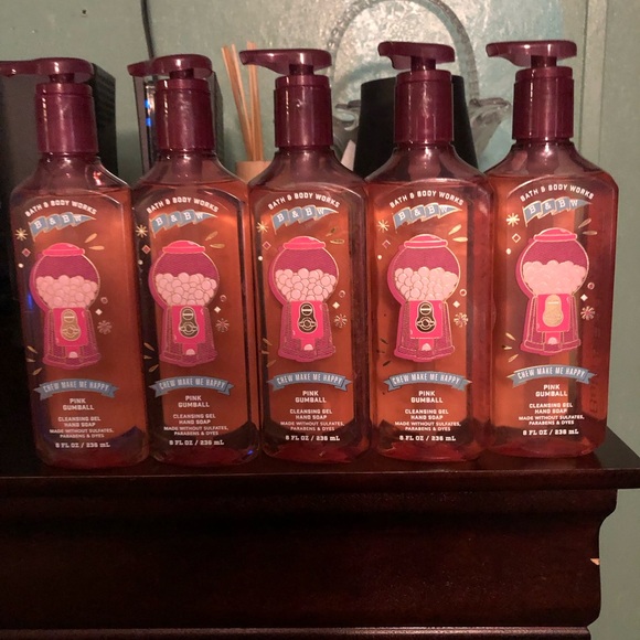 Bath & Body Works Pink Foam Hand Soap Set Chew Make Me Happy Pink GumBall X 5 - Picture 3 of 4